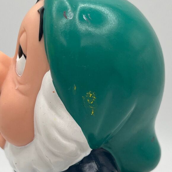Vintage Snow White & The 7 Dwarfs Sneezy and Sleepy Rubber Squeaky 6” Toys Figur - Picture 13 of 13